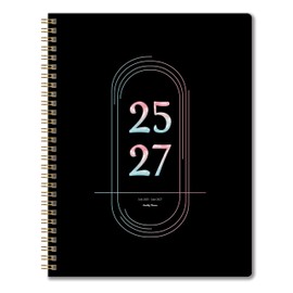 2025-2027 Monthly Planner, July 2025-June 2027, A4 (8.5" x 11"), 2 Year Monthly Planner, 24 month Calendar, Simple Calendar Planner Notebook Cardboard Cover, Suitable for Schools & Offices, Black