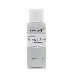 Artiste Acrylic Paint 59ml 2Oz Light Grey, Quick-Drying Professional Art, Craft and Hobby Artists Paint, Vibrant Colour, Water-Based Paints Cover All Surfaces with Ease, Ideal for Travel Artists