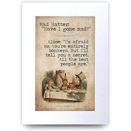 HWC Trading A4 Alice in Wonderland You're Entirely Bonkers Gifts For Decorating Your New Born Baby's Room - A4