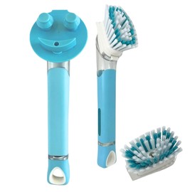 The Original Smiling Sponge Handle Soap Dispensing Handle by Smilyeez for The Smiling Sponge & Smilyeez Dishwand (Light Blue Combo)