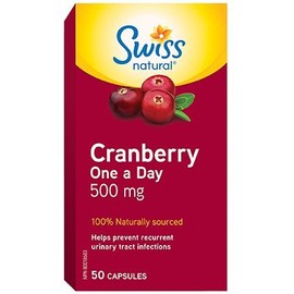 Swiss Natural – Cranberry One A Day Capsule 500mg | Prevents Urinary Tract Infections | Non-GMO, Gluten Free | No Artificial Flavours, or Preservatives | 50 Count
