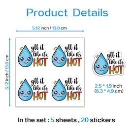 YAZMEEN 20 Pcs Funny Tears Nurse Stickers 2.5" Gtt It Like It's Hot Nursing Stickers Decals for Water Bottle Laptop Phone Funny Work Accessories for Ophthalmology Nurse Doctor Medical Assistant