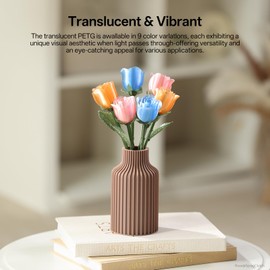 ANYCUBIC PETG Filament 1.75mm Bundle, 3D Printer Filament, Dimensional Accuracy +/- 0.02mm, 1KG Reusable Spool, 4KG Translucent Brown + Trans-Pink + Translucent Olive + Translucent Purple