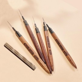 Nail Art Premium Fine Wood Nail Brush + Brush Cap 5 Types Funny Brush C-1 20 2ea
