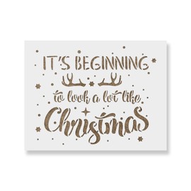 Look a Lot Like Christmas Stencil Template for Crafting - Reusable Christmas Time Stencils for Painting in Small & Large Sizes