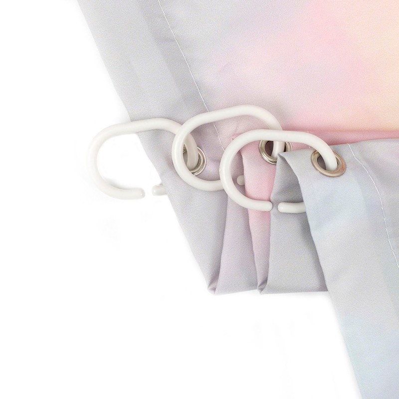 LB Teal Blue Ocean Shower Curtain for Bathroom, Pink Sky