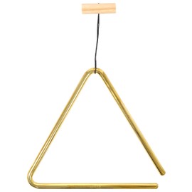 Meinl Percussion Messing Triangel Instrument - Großes Klangdreieck mit Halterung - Durchmesser 8 Zoll - Inkl. Schlägel - Messing, Gold (TRI20B)