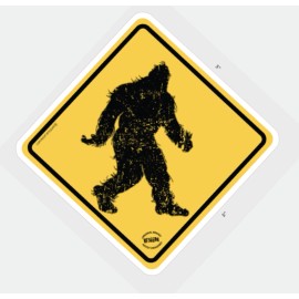 BFS Gear Bigfoot Xing Crossing Warning Sign 5x5 Matte Water Resistant Vinyl Sticker