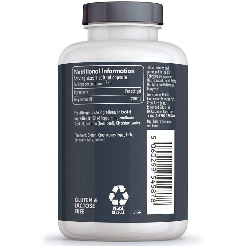 Transforme High Strength Peppermint Oil 200mg Capsules Softgels - 365