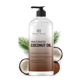 Botanic Hearth Fractionated Coconut Oil For skin | Liquid Carrier Oil for Diluting Essential Oils - Skin, Lip, Body & Hair Oil Moisturize | 16 Fl Oz