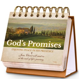 Motivational Calendar - Desk Calendar with Inspirational Thoughts, Christian Gifts, Religious Gifts for Women and Men, 4.7'' x 5'' Flip Calendar, God's Promises Perpetual Calendar