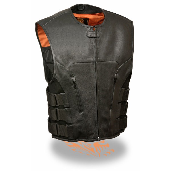 Men's Updated Bullet Proof Style Swat Vest Single Panel Back & Wide Arm Holes Perfect for Clubs Patches (3X)