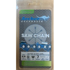 Archer 14" Archer Chainsaw Saw Chain FULL CHISEL 3/8"LP .043 52DL replaces 90PX052X