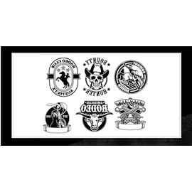 Cowboy Tattoo Bull Tattoo Stier Tattoo Totenkopf Tattoo Fake Tattoo T369
