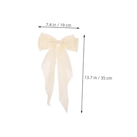 Baluue 4pcs Satin Bowknot Hair Clips for Women Flowing Ribbon Barrettes with Spring Clip Solid Color Hair Bows for Parties Summer Outfits and Daily Styling Accessories