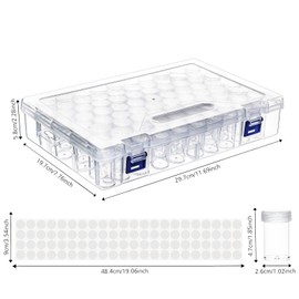 Yebeauty Diamond Painting Storage Containers, 1 Pack 80 Grids Plastic Diamond Painting Art Accessories Storage Containers, Clear Bead Organizer Boxes with Label for Jewelry Nail Art Crafts