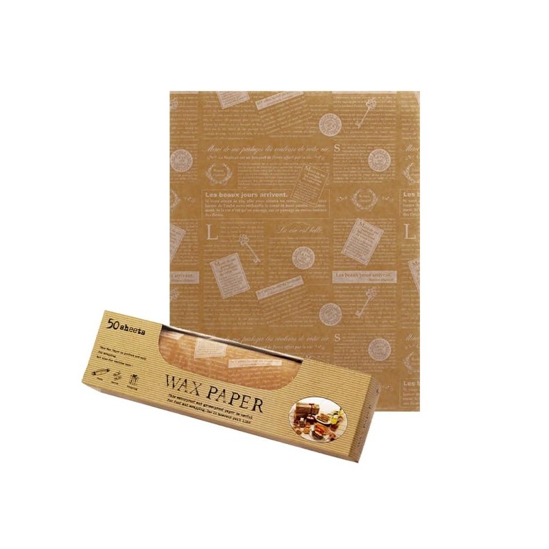 FBAWP5200-50 Wax Paper, Large Craft French, 50 Sheets, Food Safe,