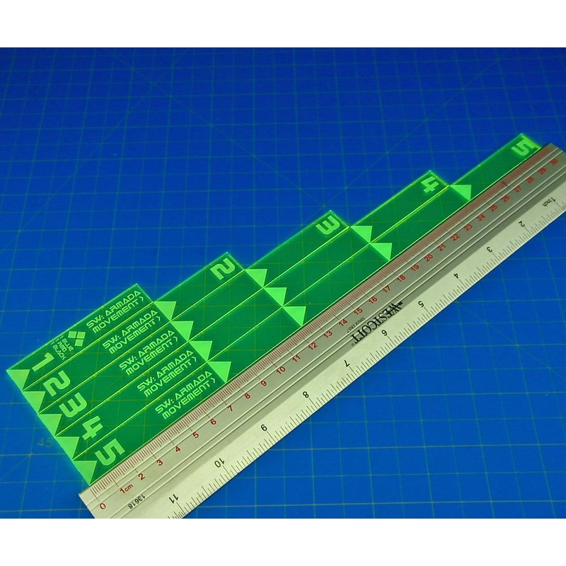 LITKO SW: Armada Multi Range Movement Ruler Set, Fluorescent Green