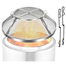 Fire Pit Shield for Solo Stove Ranger 15 Inch,Stainless Steel Spark Screen for Solo Ranger,Fire Pits Mesh Protector Cover Top Sparks Guard Outdoor Heavy Duty for Hot Embers-Silver