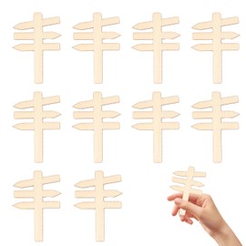 Xstary 10 Stück Miniatur Wegweiser Holz,Miniatur Deko Wegweiser Holz 7 x 4.6 cm Miniatur Garten Wegweiser Schild Für Miniatur Garten, Zwergenhäuser Und Puppenhäuser