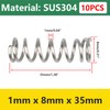 Qrity 10Pcs Coil Extended Compressed Spring, Compressed Springs, Stainless Steel