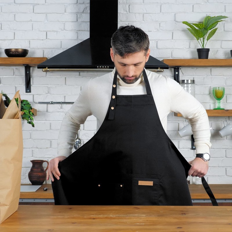 WENYA 2 Pack Kitchen Apron for Women, Unisex Adjustable Cooking