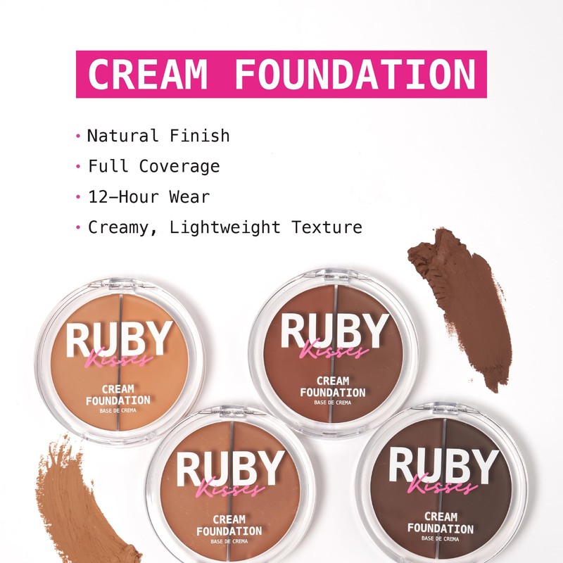 Ruby Kisses 3D Face Creator Cream Foundation & Concealer, 12