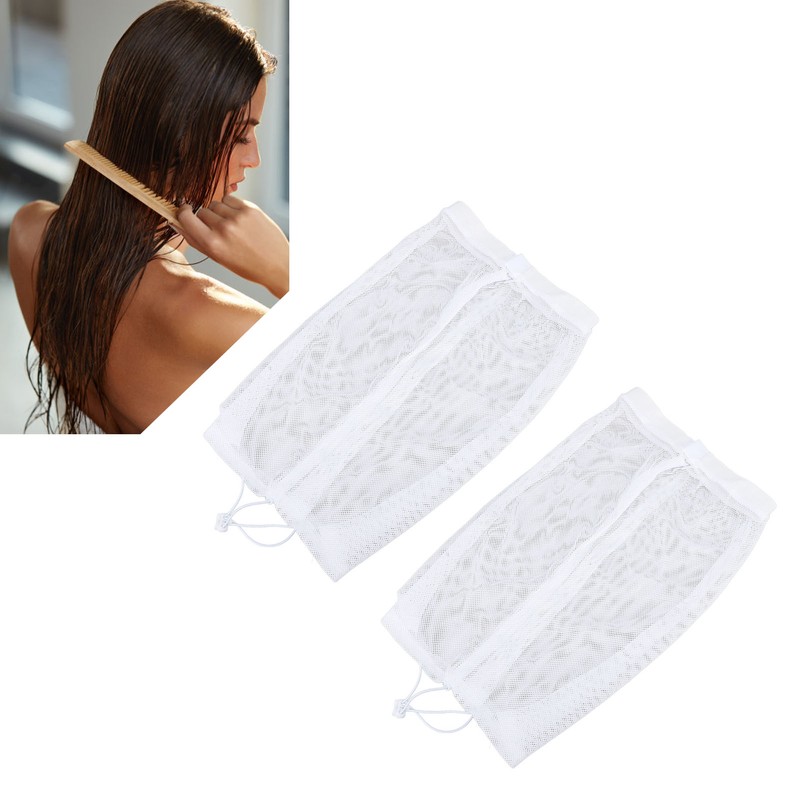 2Pcs Net Plopping Cap Adjustable Strap Reusable Drying Curly Hair