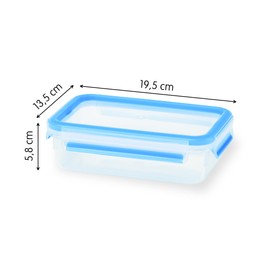 Tefal Masterseal Fresh – Plastic Food Box, Plastic, Blue, 0.8 L