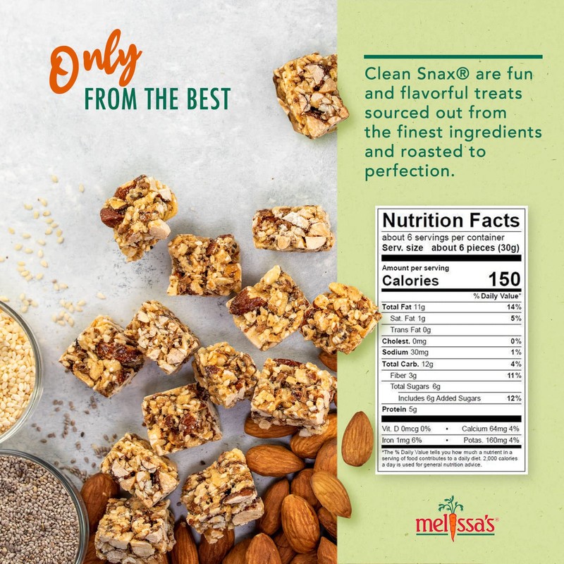 Melissa's Clean Snax® With Chia and Flaxseed, Gluten-free Packaged Snacks,