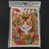 Caroline's Treasures Foldex Exotic Fold Cat in Fall Leaves Greeting