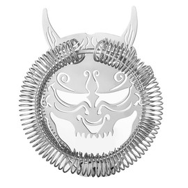 Creative - Colador de bar con diseño de cara de demonio, acero inoxidable