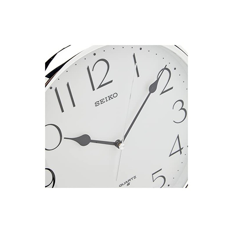 Seiko Quartz Wall Clock with Arabic Numerals - Silver, 30