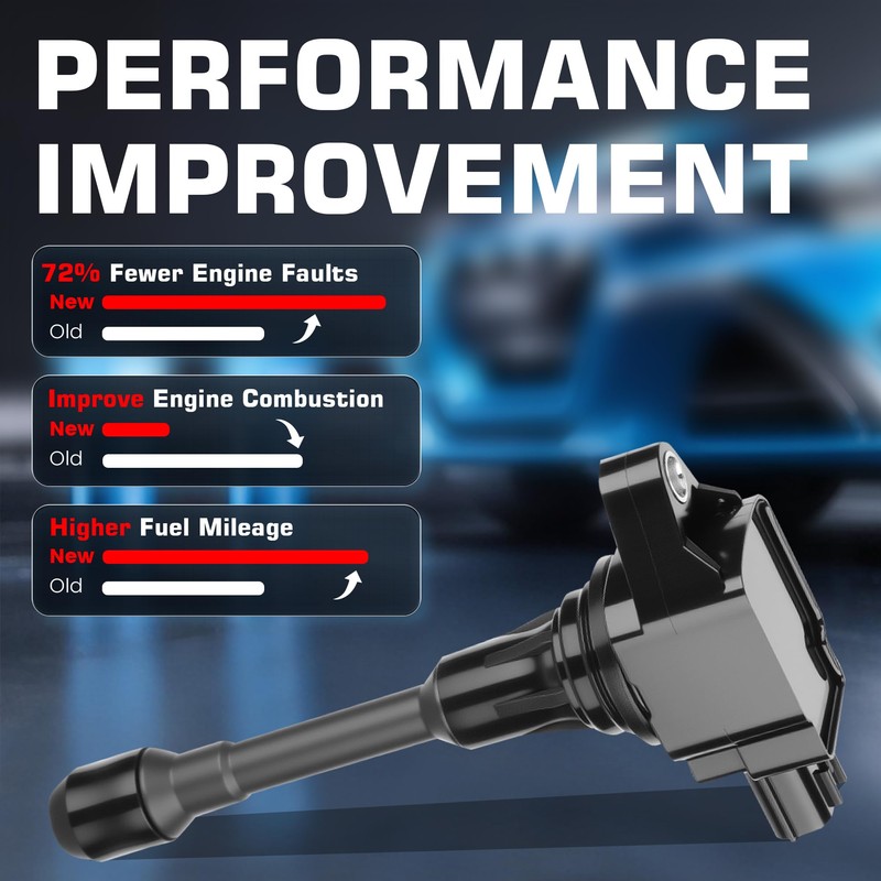 Ignition Coil Pack and Iridium Spark Plug Compatible with Nissan