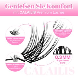 CALAILIS CDD08-MIX Individual Eyelashes, Pack of 120 DIY Individual Eyelashes for Self-Application of Lash Extesnion at Home, 10-16 mm D Curl Cluster Individual Lashes