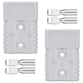 ZEHGCH 175Amp 600V Battery Cable Quick Connect/Disconnect Connector Plug Kit for Car Forklift Motor Winch Trailer (4AWG 2PCS Gray)