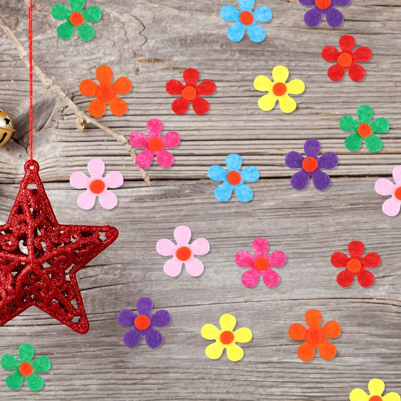 Felt Flowers Fabric Flowers Embellishments for DIY Crafts (200 Pieces)