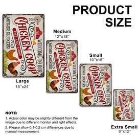 MUCHNEE Chicken Coop Metal Signs, Chicken Coop Sign Decor for Hen House Backyard Garden Kitchen, Chicken House Decor, Chicken Coop Accessories Farmhouse Wall Art, Funny Chicken Gifts for Chicken Lovers