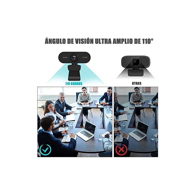 Camara Web 1080P HD, Webcam con Microfono, Camara para PC,