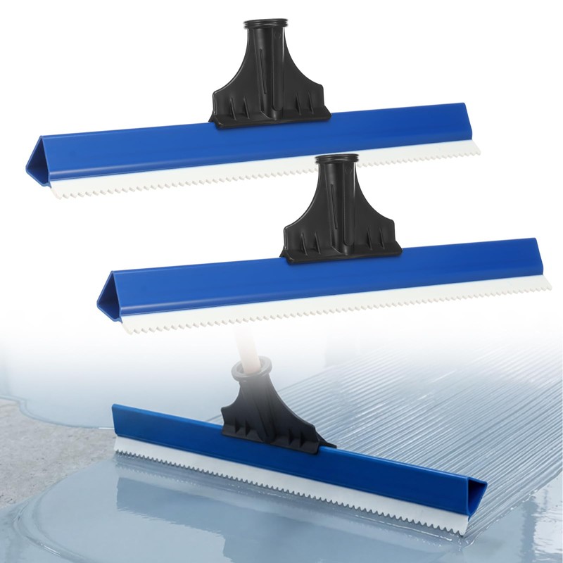 2 Pack 16 Inch Epoxy Floor Squeegee, Notched Squeegee for