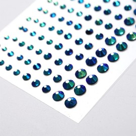 Eye Body Face Gems Jewels Rhinestone Stickers Acrylic Self Adhesive Crystal Blue Makeup Diamonds Face Tattoo Stick Gems for Women Festival Accessory DIY Crafts and Nail Art Decorations 3 Sheets