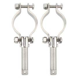 1 Pair Clamp On Oar Locks,Stainless Steel Clamp on Oarlock,Oar Lock Socket Side Mount Oar Locks for Row Boat,1 3/8in to 1 3/4in Inner Diameter Clamp on Row Lock Brackets,Boat Accessory
