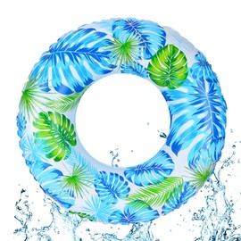 GUBOOM Children's Swimming Ring, Inflatable Swimming Pool Float, Durable Swimming Hoop, Air Mattress, Inflatable for Children 5-9 Years (H)