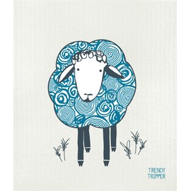 Trendy Tripper Earth-Friendly Reusable COMPOSTABLE ECO Sponge Cloth | AKA Swedish Dishcloth | Various Packages Sheep/Lamb (4-Pk Sheep 1 Each Terracotta/Mint/Cobalt/Bordeaux)