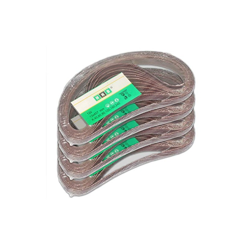 HKB® 48 Piece Fabric Sanding Belts 13 x 457 mm