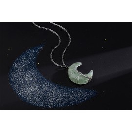 MAIBAOTA Green Aventurine Necklace Healing Crystal Stones Tree Life Wire Wrapped Crescent Moon Phase Pendant Necklace Mothers Day Gifts for Mom Gemstone Witch Jewelry Gifts for Women
