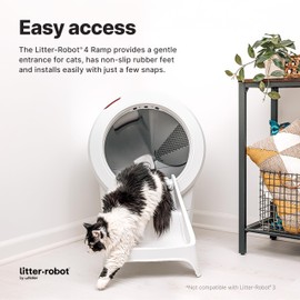 Litter-Robot 4 Ramp by Whisker, White - Cat Ramp for Box, Custom Fit, Non-Slip Rubber Feet, Suitable for Small & Elderly Cats, Made in The USA