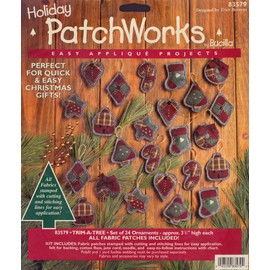 Bucilla "Trim a Tree" Holiday Patchworks Fabric and Felt Applique Ornament Kit 83579