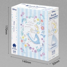Epoch 108 Piece Jigsaw Puzzle, Alice in Wonderland, Pastel Blue, Puzzle Decoration, 7.2 x 10.1 inches (18.2 x 25.7 cm)