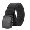 Unisex Adjustable Cut To Fit Black Nylon Webbing Slider Belt